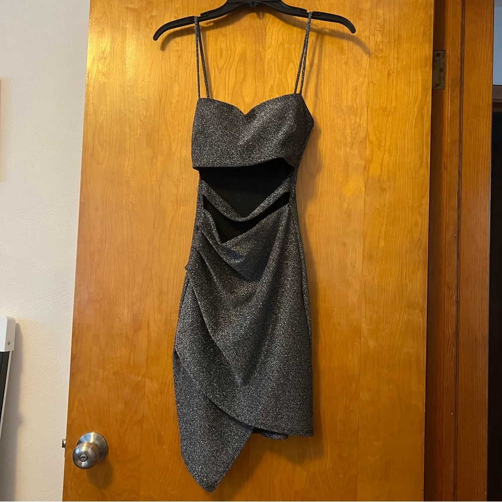 Windsor Black and Silver Cut Out Dress Size S